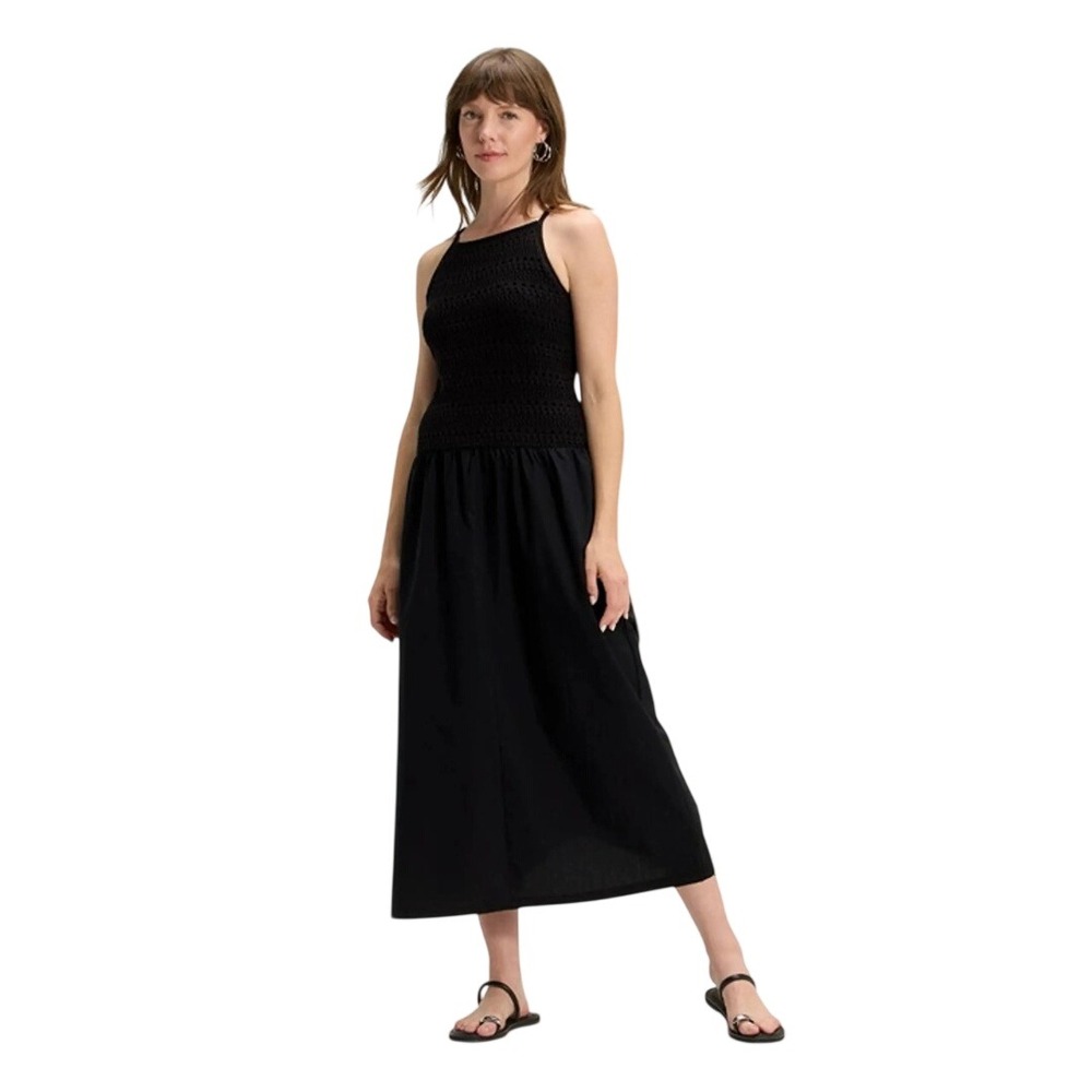 Universal Thread Women's Black Crochet Top Sleeveless Midi Dress Size XL - Picture 1 of 6